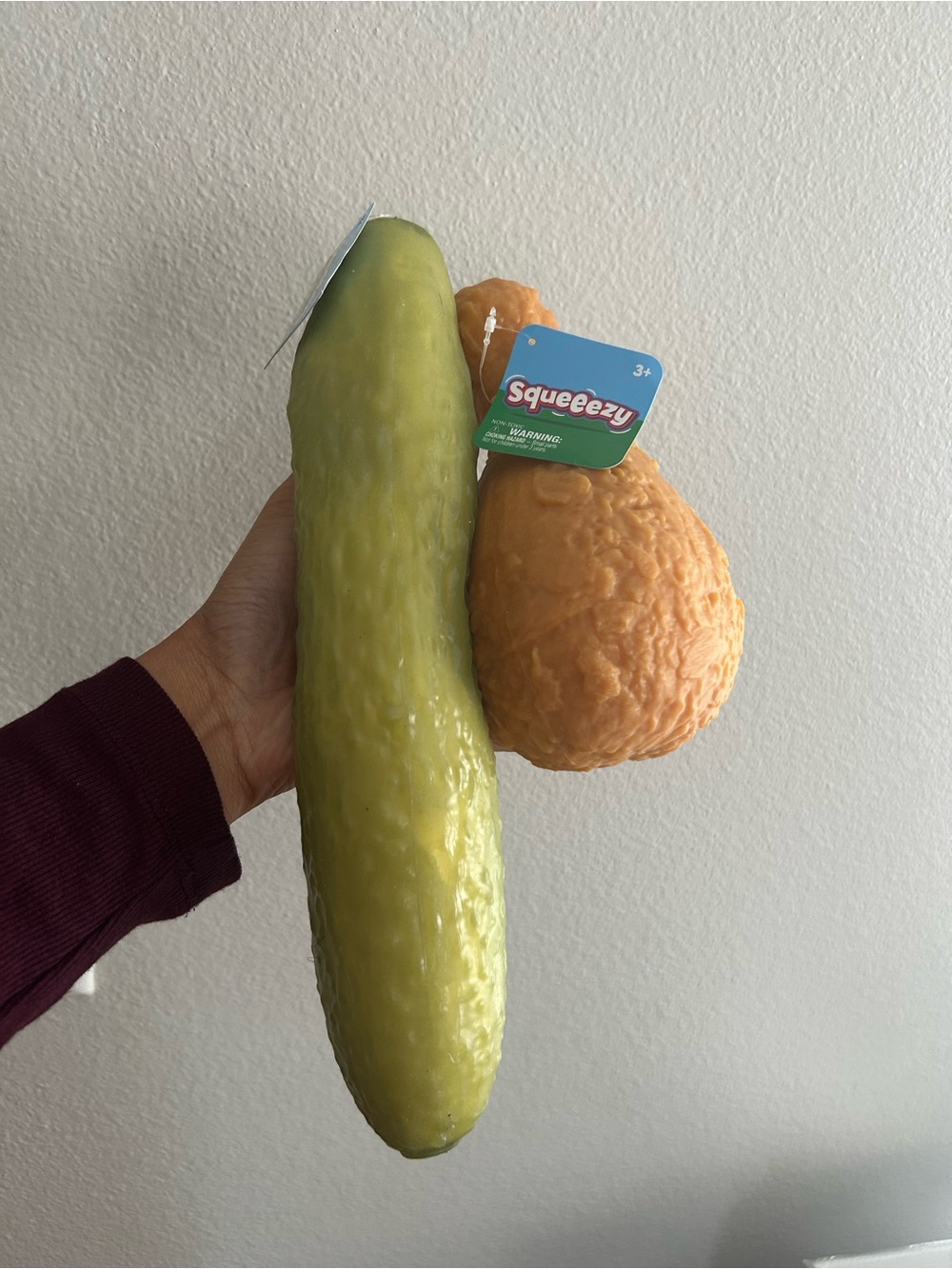 Squeezy Giant Pickle & Fried Chicken Squishy  Set VIRAL